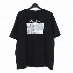 ワンピース ONE PIECE ルフィ グラフィック プリント Tシャツ カットソー 半袖 L ブラック 黒 メンズ