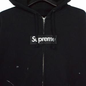 シュプリーム SUPREME × エムエムシックスメゾンマルジェラ MM6 Maison Margiela 26SS Box Logo Zip Up Hooded Sweatshirt ボックスロゴジップアップ フーディー パーカー M ブラック 黒 メンズ