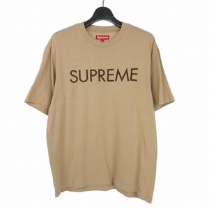 シュプリーム SUPREME 25SS Capital S/S Top Dark Tan キャピタル Tシャツ カットソー 半袖 S ベージュ メンズ