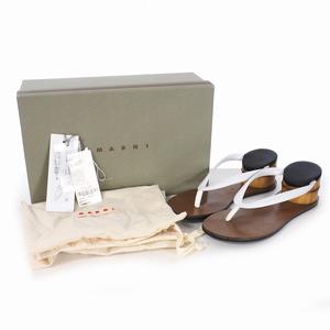 未使用品 マルニ MARNI 20SS サンダル レザー トング バンブー