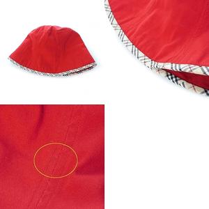 バーバリー ロンドン BURBERRY LONDON ハット コットン チェック 56 赤