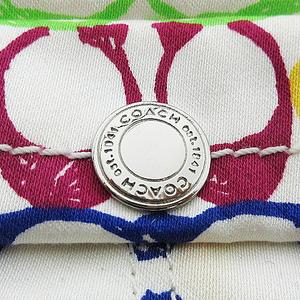 コーチ COACH シグネチャー カラフル ポーチ 角型 切替 レザー