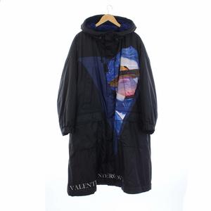 アンダーカバー UNDERCOVER VALENTINO ヴァレンティノ 19AW V FACE UFO COAT 裏ボアフーテッドロングコート アウター プリント 1 S 黒 ブラック UCX4313-3 /KH メンズ