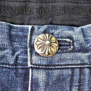 クロムハーツ CHROME HEARTS DNM PANTS CRS BTN INDIGO クロスボタン