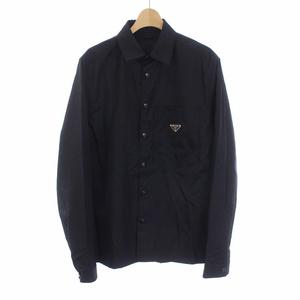 プラダ PRADA re-nylon シャツジャケット 三角プレート ナイロン S 黒 ブラック SC514 /KH メンズ