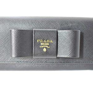 プラダ PRADA SAFFIANO FIOCCO NERO 長財布 サフィアーノ フィオッコ 