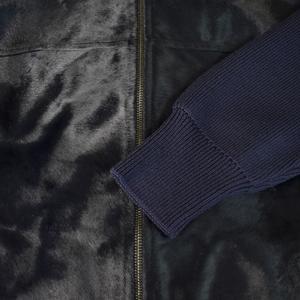 未使用品 プラダ PRADA ハラコ ジャケット ブルゾン 切替ニット 52 黒 