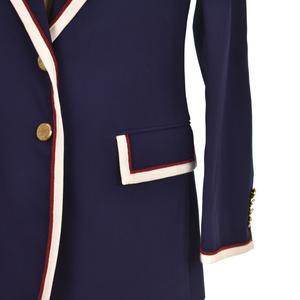 グッチ GUCCI 18年製 ブレザー テーラードジャケット 総柄裏地 紺 