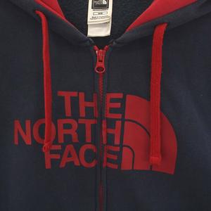 ザノースフェイス THE NORTH FACE ジップパーカー スウェット ジップアップ 長袖 ロゴプリント M 紺 ネイビー 赤 レッド /YM メンズ
