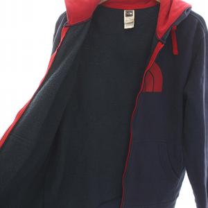 ザノースフェイス THE NORTH FACE ジップパーカー スウェット ジップアップ 長袖 ロゴプリント M 紺 ネイビー 赤 レッド /YM メンズ