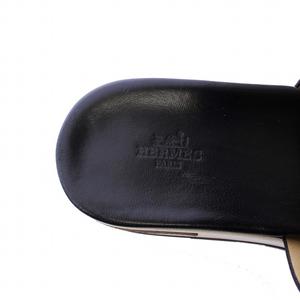 HERMES リフレックス メンズサンダル 41 エルメス HERMES リフレックス サンダル フラット レザー 41 ブラック