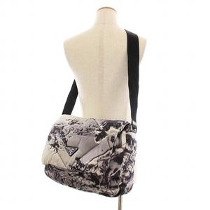 プラダ PRADA Re-Nylon プリント ショルダーバッグ クロスボディバッグ 三角プレート グレー /KH メンズ