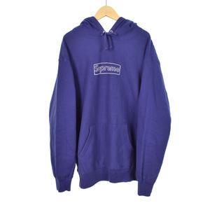 シュプリーム SUPREME カウズ KAWS 21SS Chalk Logo Hooded Sweatshirt パーカー フーディー M 紫 パープル メンズ