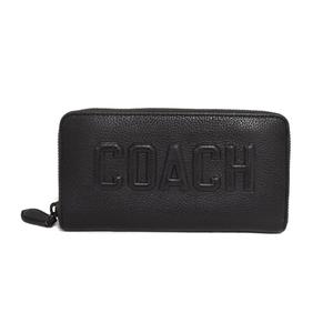 コーチ COACH 長財布 エンボスロゴ ラウンドファスナー 黒 ブラック メンズ