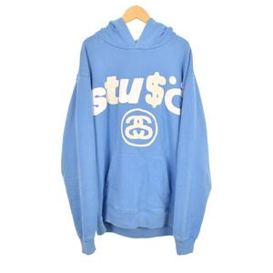 ステューシー STUSSY カクタスプラントフリーマーケット CPFM 8 BALL PIGMENT DYED HOODIE 8ボール パーカー フーディー プリント L 水色 ライトブルー ☆AA★ メンズ