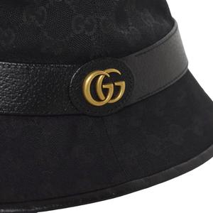 グッチ GUCCI GGキャンバス フェドラハット バケットハット 帽子 L 黒