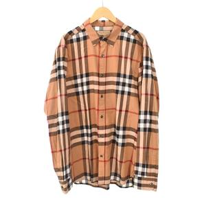 バーバリー BURBERRY シャツ 長袖 ノバチェック XL ベージュ 4059128 ☆AA★ メンズ