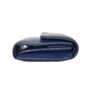 プラダ PRADA 三つ折り財布 サフィアーノ レザー 青 ブルー メンズ レディース
