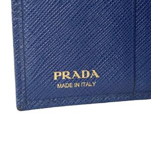 プラダ PRADA 三つ折り財布 サフィアーノ レザー 青 ブルー メンズ レディース