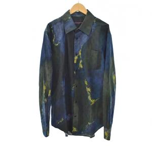 ルイヴィトン LOUIS VUITTON 21AW MONOGRAM TIE AND DIE SHIRT モノグラム タイアンドダイ シャツ 長袖 L 緑 グリーン RM212M D15 HLS07W メンズ