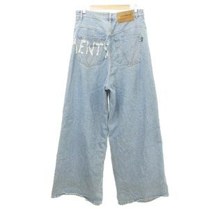ヴェトモン VETEMENT Fucked Up Logo Jeans ロゴ デストロイ ワイド バギーデニムパンツ ジーンズ クラッシュ加工 31 青 ブルー ☆AA★ メンズ