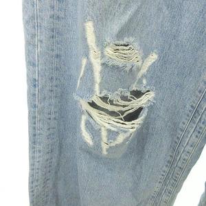 ヴェトモン VETEMENT Fucked Up Logo Jeans ロゴ デストロイ ワイド バギーデニムパンツ ジーンズ クラッシュ加工 31 青 ブルー ☆AA★ メンズ