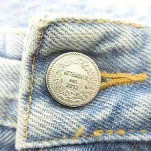 ヴェトモン VETEMENT Fucked Up Logo Jeans ロゴ デストロイ ワイド バギーデニムパンツ ジーンズ クラッシュ加工 31 青 ブルー ☆AA★ メンズ