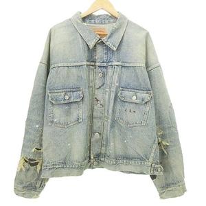 セントマイケル SAINTMICHAEL ベルベルジン BerBerJin 23AW デニムジャケット Gジャン ダメージ加工 XL 青 ブルー SM-A23-0000-C17 ☆AA★ メンズ