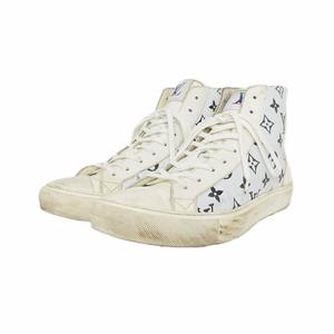 ルイヴィトン LOUIS VUITTON 21SS タトゥーライン モノグラム レザー ハイカット スニーカー 7 白 ホワイト 1A8KH5 ☆AA★ メンズ
