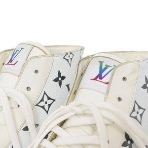 ルイヴィトン LOUIS VUITTON 21SS タトゥーライン モノグラム レザー ハイカット スニーカー 7 白 ホワイト 1A8KH5 ☆AA★ メンズ