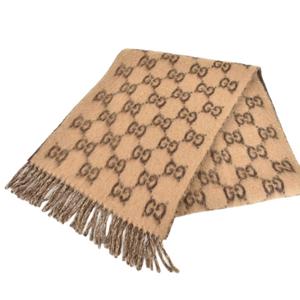 グッチ GUCCI GGアルパカ ウール スカーフ マフラー 茶 ブラウン 851289 4GAKV ☆AA★ メンズ レディース