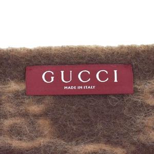 グッチ GUCCI GGアルパカ ウール スカーフ マフラー 茶 ブラウン 851289 4GAKV ☆AA★ メンズ レディース
