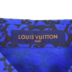 ルイヴィトン LOUIS VUITTON 19AW パーフォレーテッドモノグラム 長袖 シャツ M 青 ブルー RM192M ORS HHS20W ☆AA★ メンズ
