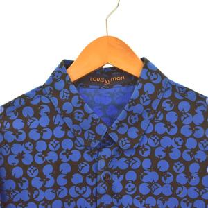 ルイヴィトン LOUIS VUITTON 19AW パーフォレーテッドモノグラム 長袖 シャツ M 青 ブルー RM192M ORS HHS20W ☆AA★ メンズ