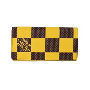 ルイヴィトン LOUIS VUITTON ダミエポップ ポルトフォイユブラザ NM 長財布 ダミエ・キャンバス 黄色 イエロー 茶 ブラウン メンズ ☆AA★ メンズ