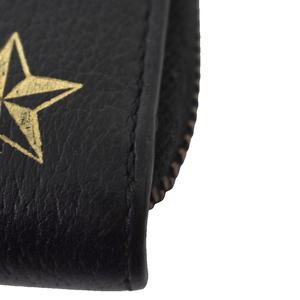 グッチ GUCCI ビー＆スター ラウンドジップウォレット 長財布 蜂 星 レザー 黒 ブラック 金色 ゴールドカラー ☆AA★ メンズ