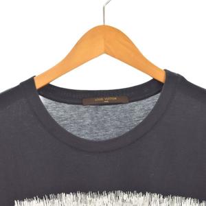 ルイヴィトン LOUIS VUITTON ロゴ ノイズ グラデーション Tシャツ 半袖 プリント L 紺 ネイビー RM121M H1JR14JEZ メンズ