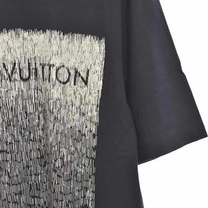 ルイヴィトン LOUIS VUITTON ロゴ ノイズ グラデーション Tシャツ 半袖 プリント L 紺 ネイビー RM121M H1JR14JEZ メンズ