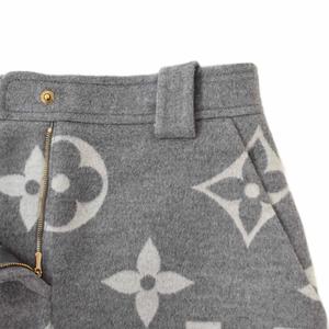 ルイヴィトン LOUIS VUITTON ミニスカート フレア ジャイアントモノグラム柄 36 灰色 グレー 白 ホワイト RW212W TUV FLSK25 ☆AA★ レディース