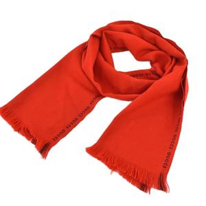 グッチ GUCCI マフラー ストール ロゴ ウール 赤 レッド ☆AA★ レディース