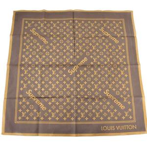 ルイヴィトン LOUIS VUITTON シュプリーム Supreme Monogram Bandana モノグラム バンダナ スカーフ 茶 ブラウン メンズ
