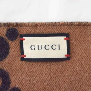 グッチ GUCCI ビー&スター GGジャカード マフラー ストール 黒 ブラック 茶 ブラウン ☆AA★ メンズ レディース