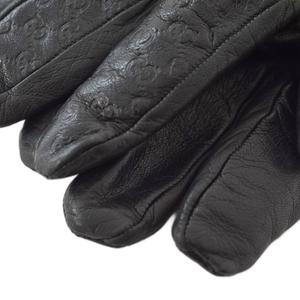 グッチ GUCCI GG柄 レザーグローブ 手袋 羊革 黒 ブラック 283227 ☆AA★ メンズ