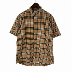 バーバリー BURBERRY 8020965 シンプソン ノバチェック シャツ 半袖 ベージュ L メンズ