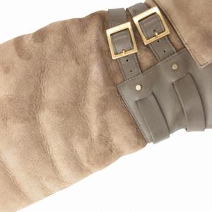 ジミーチュウ JIMMY CHOO ムートンブーツ ベルテッド ゴールドカラー金具 ロゴ ロング 37 茶 ブラウン /FF レディース