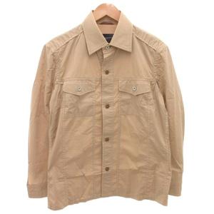 バーバリー ロンドン BURBERRY LONDON シャツジャケット M ベージュ ストレッチ /FF ■GY14 メンズ