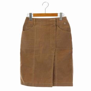 シャネル CHANEL 06P デニム ジーズ ラップ タイトスカート コットン  