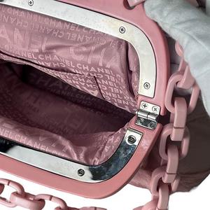 シャネル CHANEL レザー × ファーがま口 チェーン ハンドバッグ