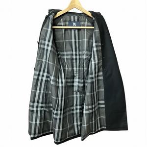 バーバリー ロンドン BURBERRY LONDON トレンチコート ウール 袖レザー切替 シープスキン 黒 ブラック 38 M位 ■GY41  レディース