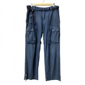 アンドドルチェ&ガッバーナ ドルガバ & DOLCE&GABBANA VINTAGE ヴィンテージ カーゴパンツ リネン混 紺 ネイビー 50 ☆AA★ メンズ